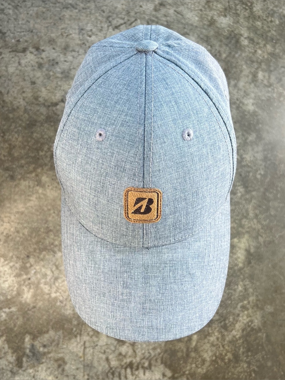 Bridgestone Golf Gray Leather Strapback Adjustable Golf Hat
